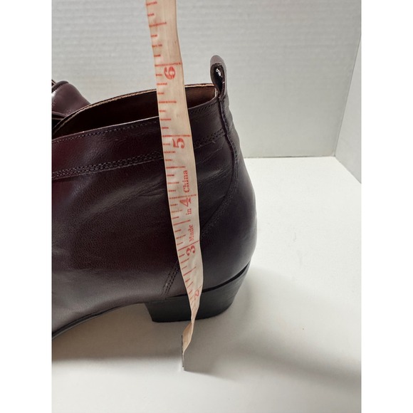 Vintage Playboy Mens Burgundy Leather Square Toe Ankle Boots Block Heel 7.5 D main image 9
